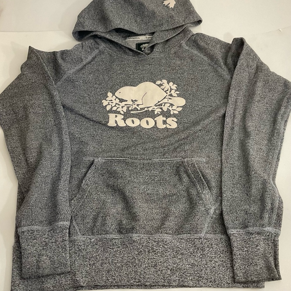 Roots Women hoodie gray sweatshirt Size Large